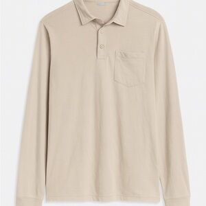 Goodfellow & Co Men’s Long Sleeve Henley Shirt – Beige, Size Large